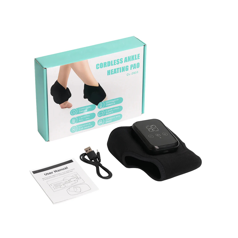 Ankle support massager with heating and vibration