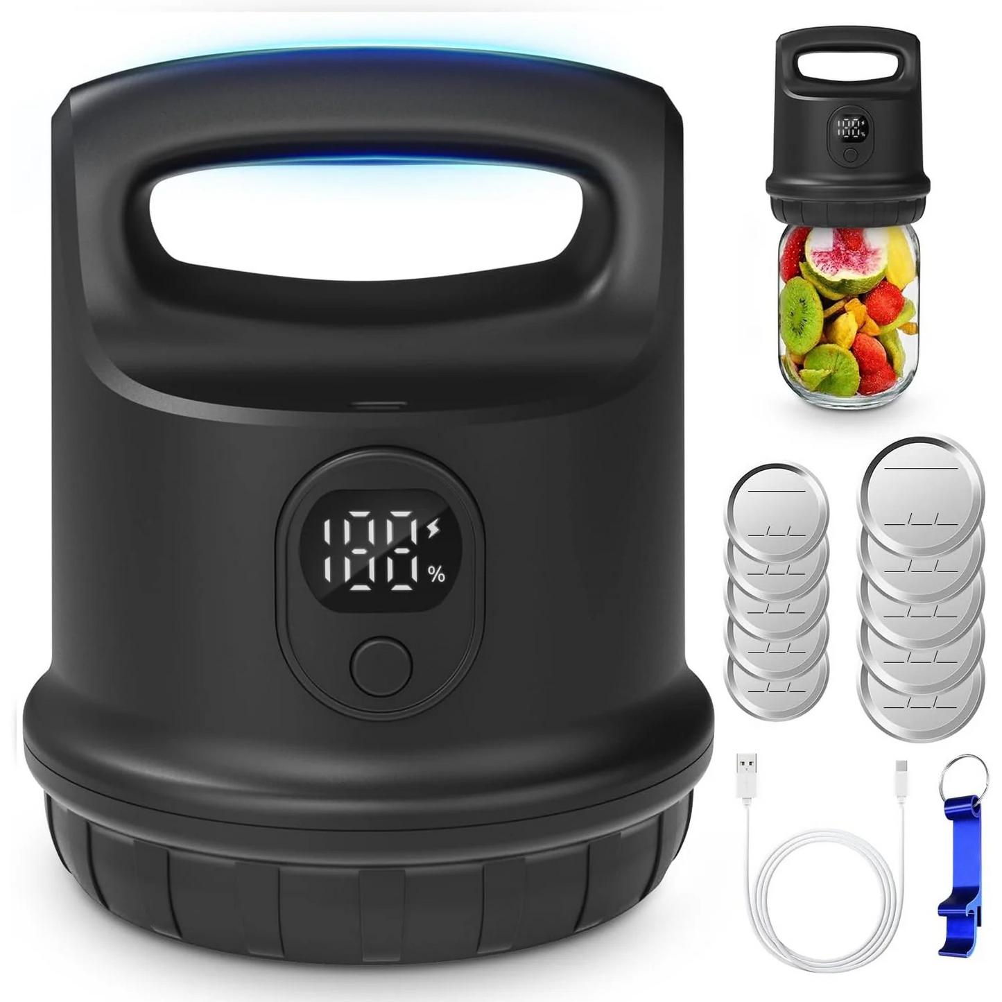 Automatic Mason Jar Vacuum Sealer – Upgraded Electric Food Preservation Kit