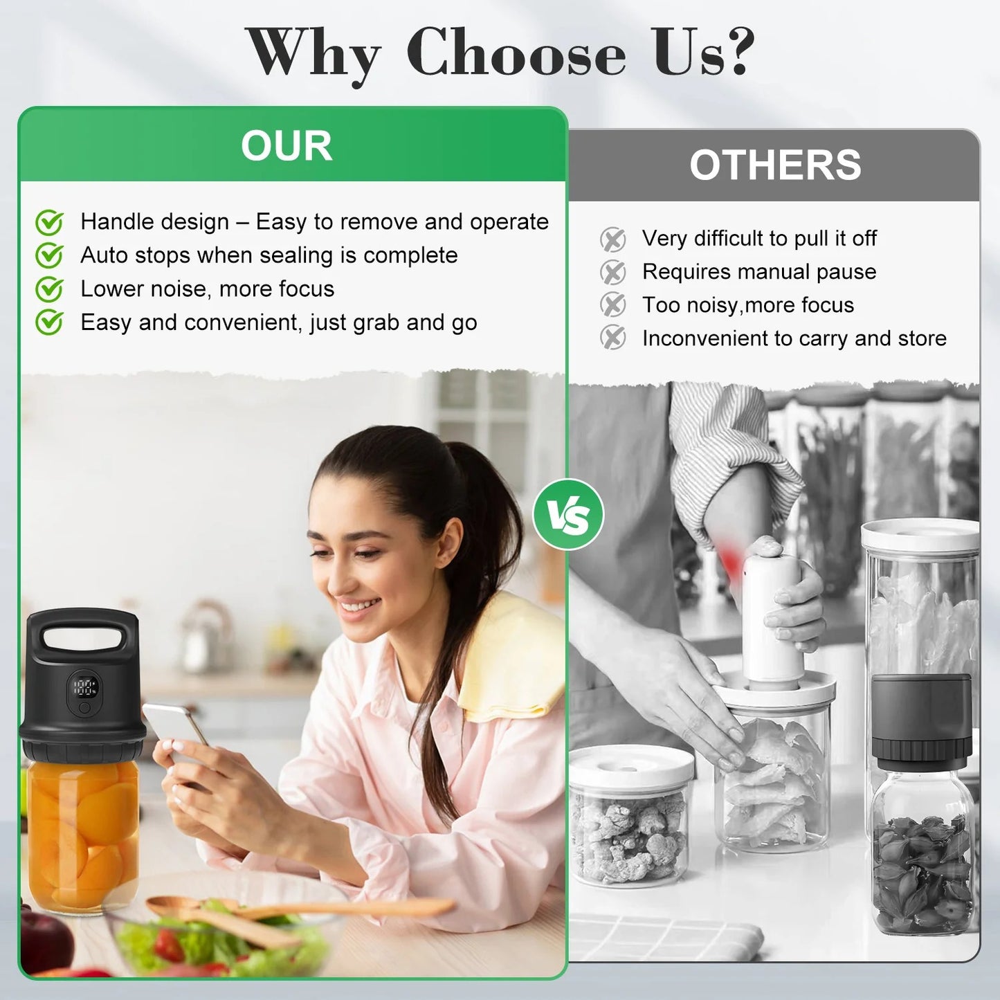 Automatic Mason Jar Vacuum Sealer – Upgraded Electric Food Preservation Kit