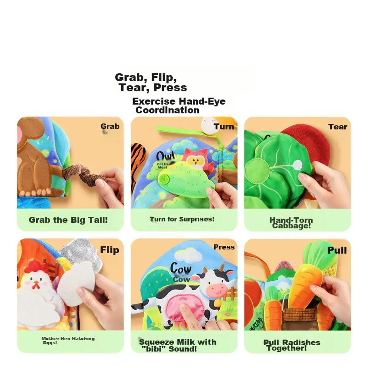 Colorful Polyester Cloth Book – Multi-Sensory Learning for Babies