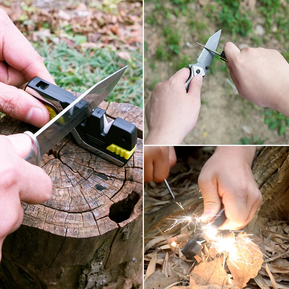 6-in-1 Knife Sharpener & Survival Tool – Multi-Functional Outdoor Companion
