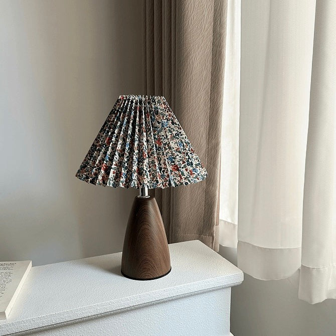 Nordic Walnut Ceramic Table Lamp – Warm Ambient Lighting for Living Spaces