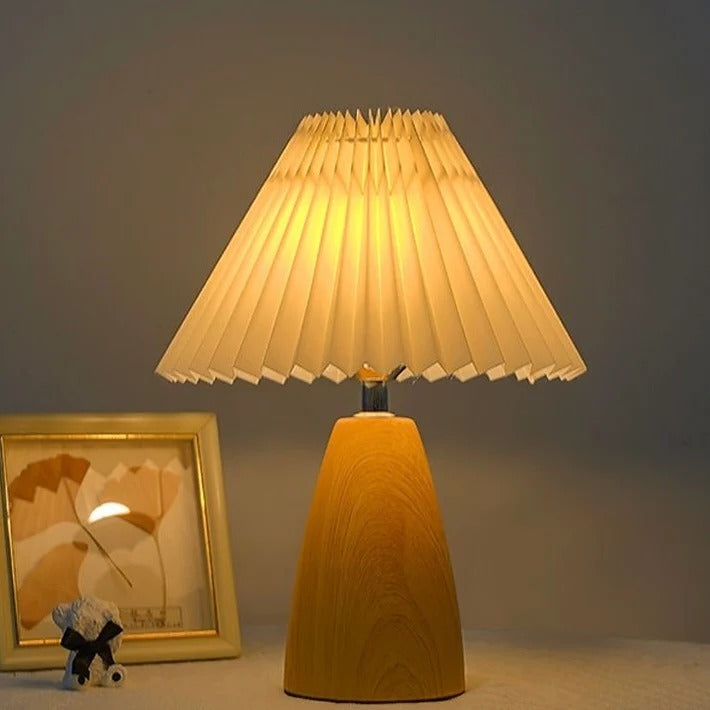 Nordic Walnut Ceramic Table Lamp – Warm Ambient Lighting for Living Spaces