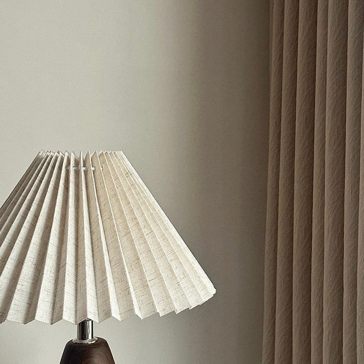 Nordic Walnut Ceramic Table Lamp – Warm Ambient Lighting for Living Spaces