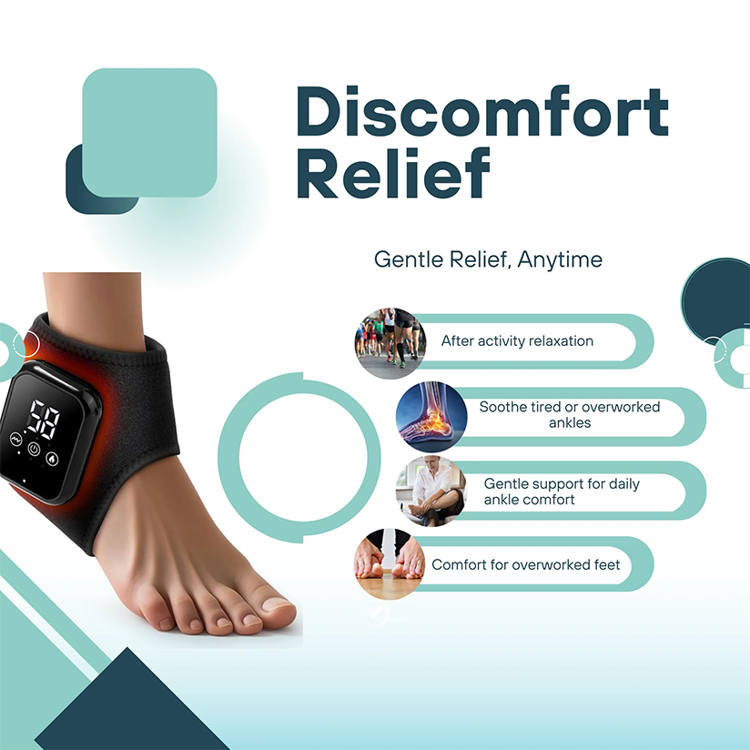 Ankle support massager with heating and vibration