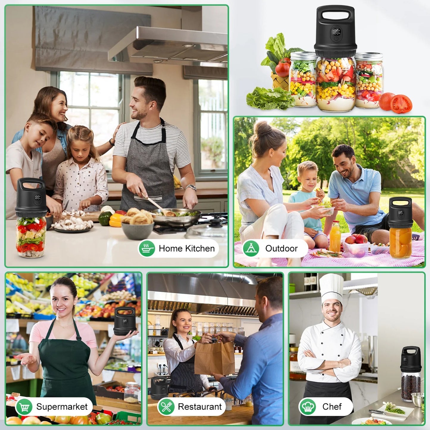 Automatic Mason Jar Vacuum Sealer – Upgraded Electric Food Preservation Kit