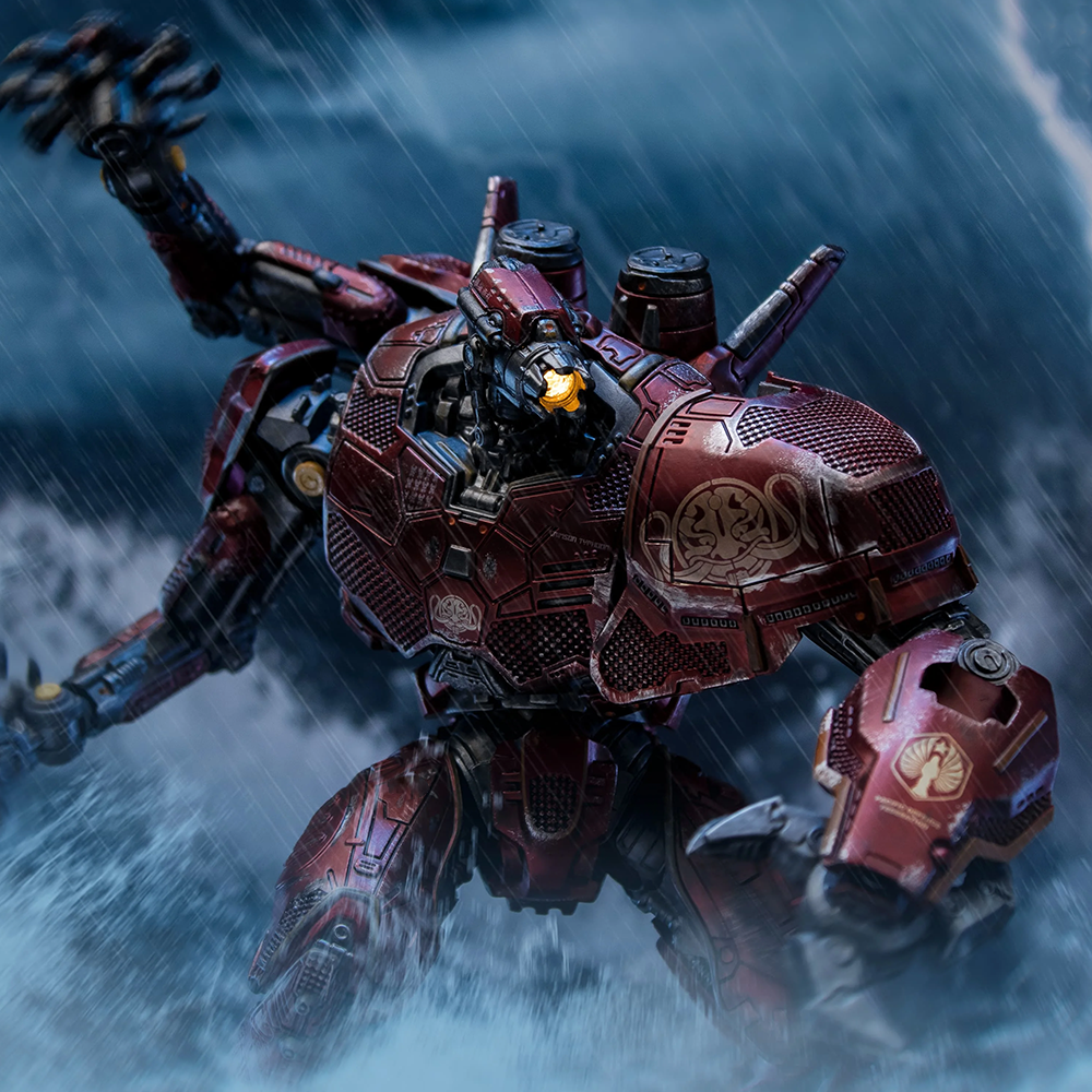 Crimson Storm Mech Figure Made of Heavy Alloy
