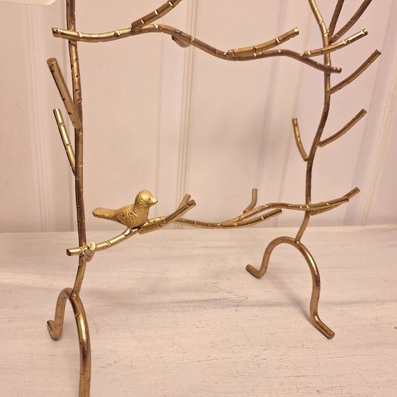 Bird-Shaped Gold Metal Jewelry Display Rack – Branch Design Storage Stand