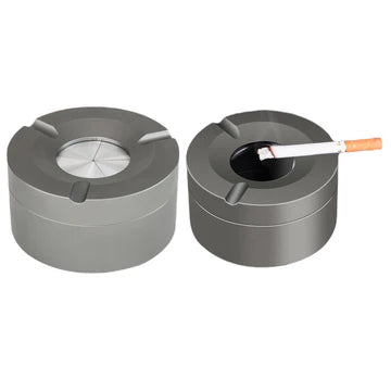 Outdoor ashtray with rotating lid, made of sturdy and durable stainless steel