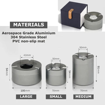 Outdoor ashtray with rotating lid, made of sturdy and durable stainless steel