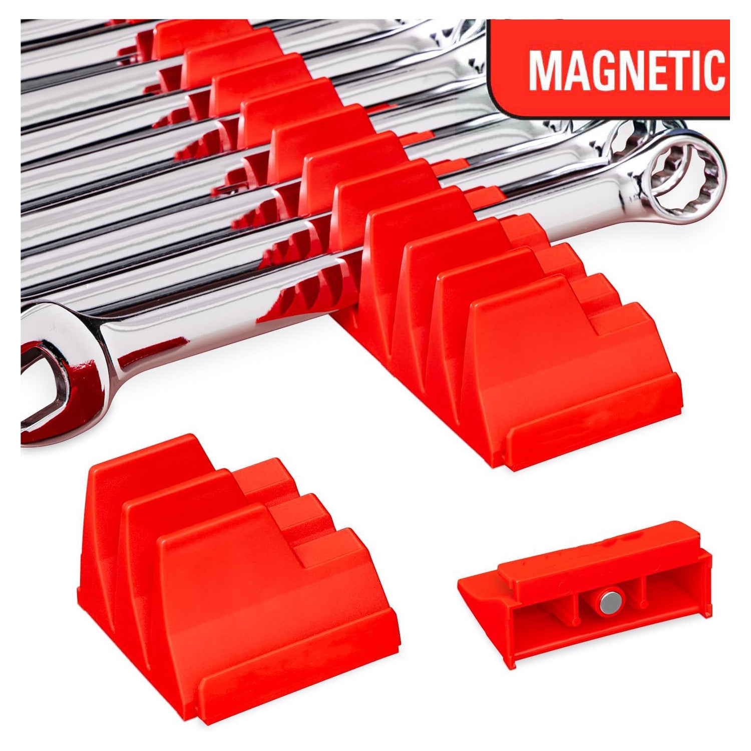 40-Piece Magnetic Modular Wrench Organizer - Professional Edition