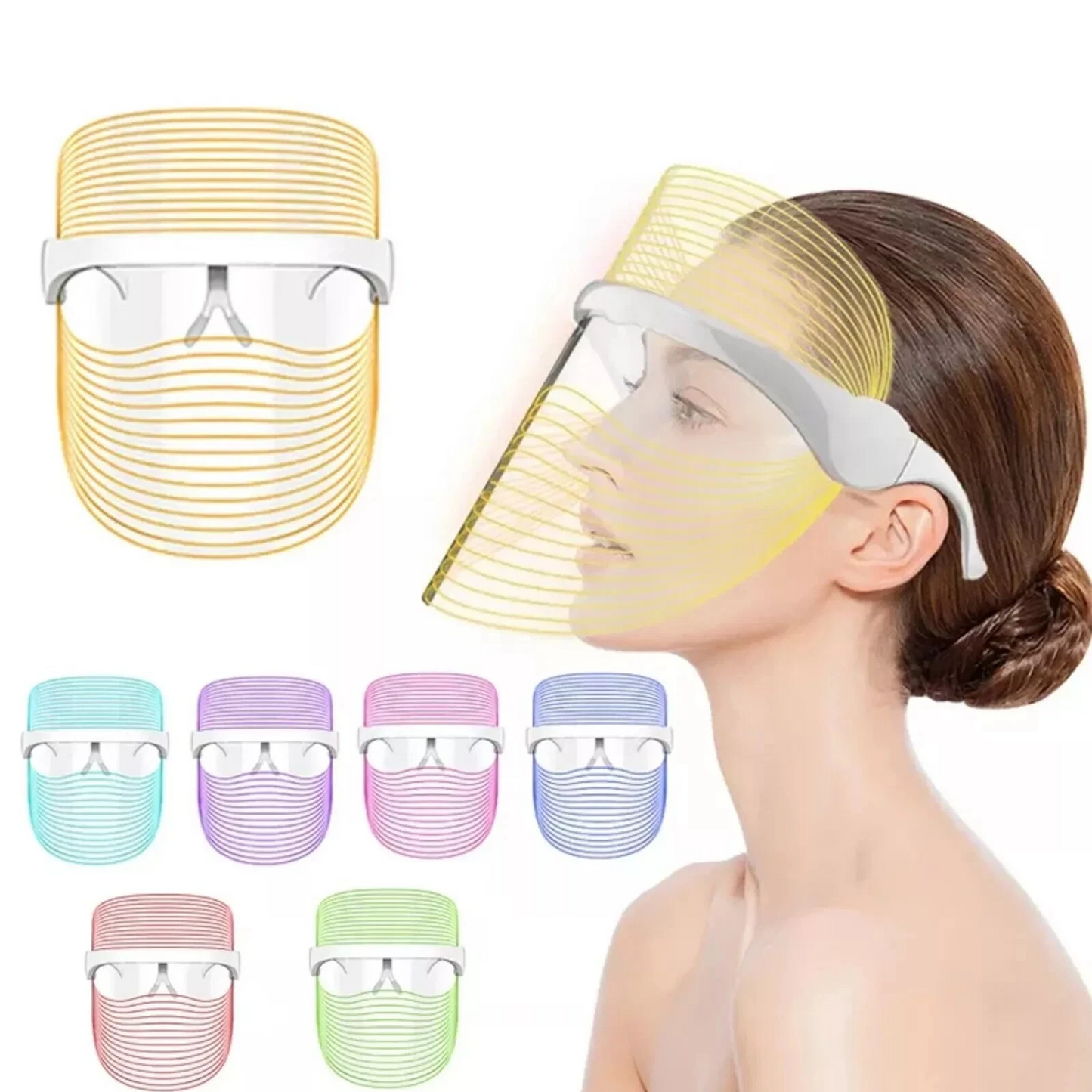 LED rechargeable 7-color facial mask beauty device