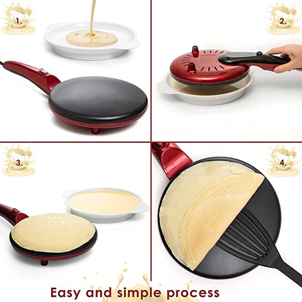 600W Electric Crepe Maker | Non-Stick Griddle Pancake Cooker