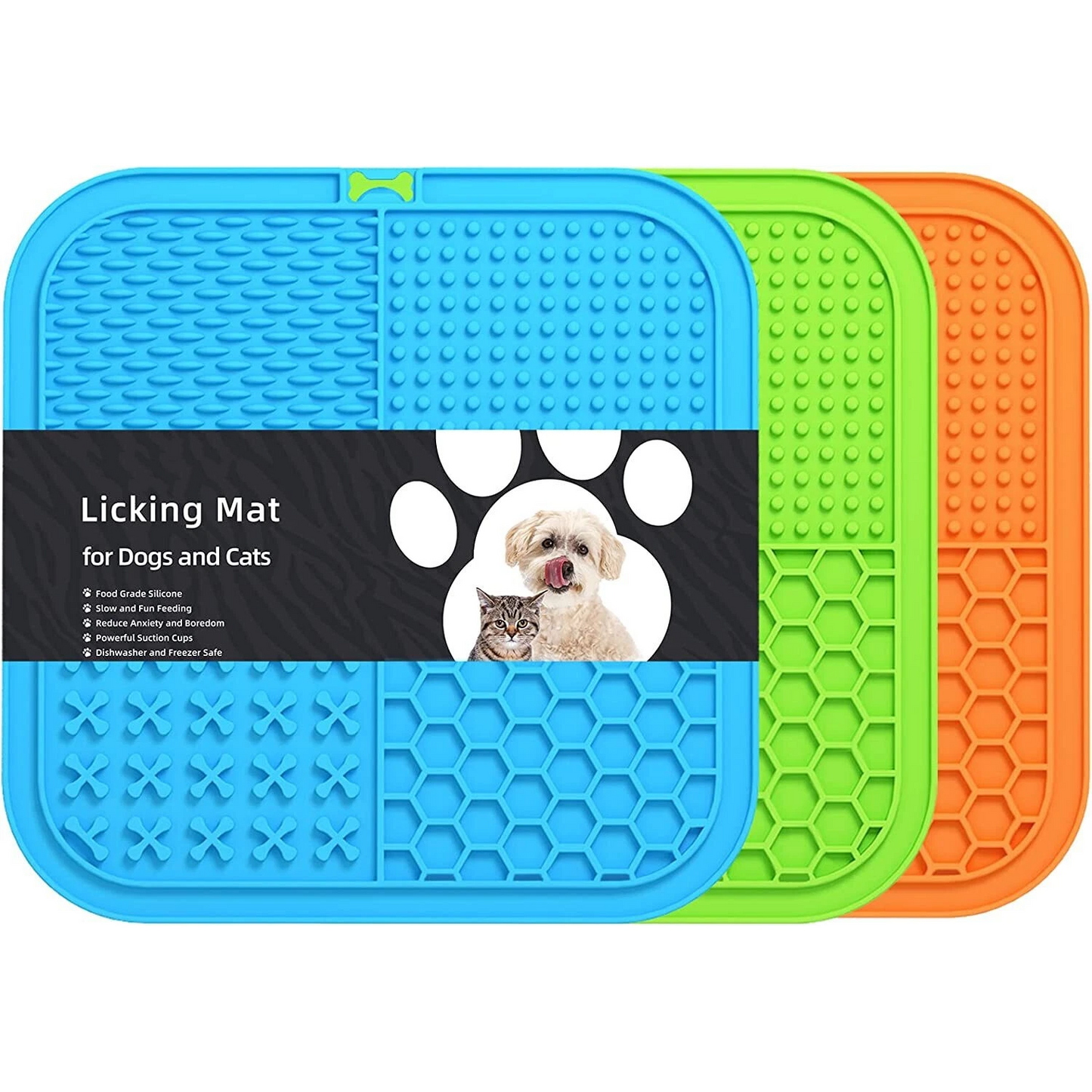 Licky Mats for Dogs and Cats – Silicone Lick Mat with Suction Cups for Anxiety Relief, Slow Feeding & Grooming