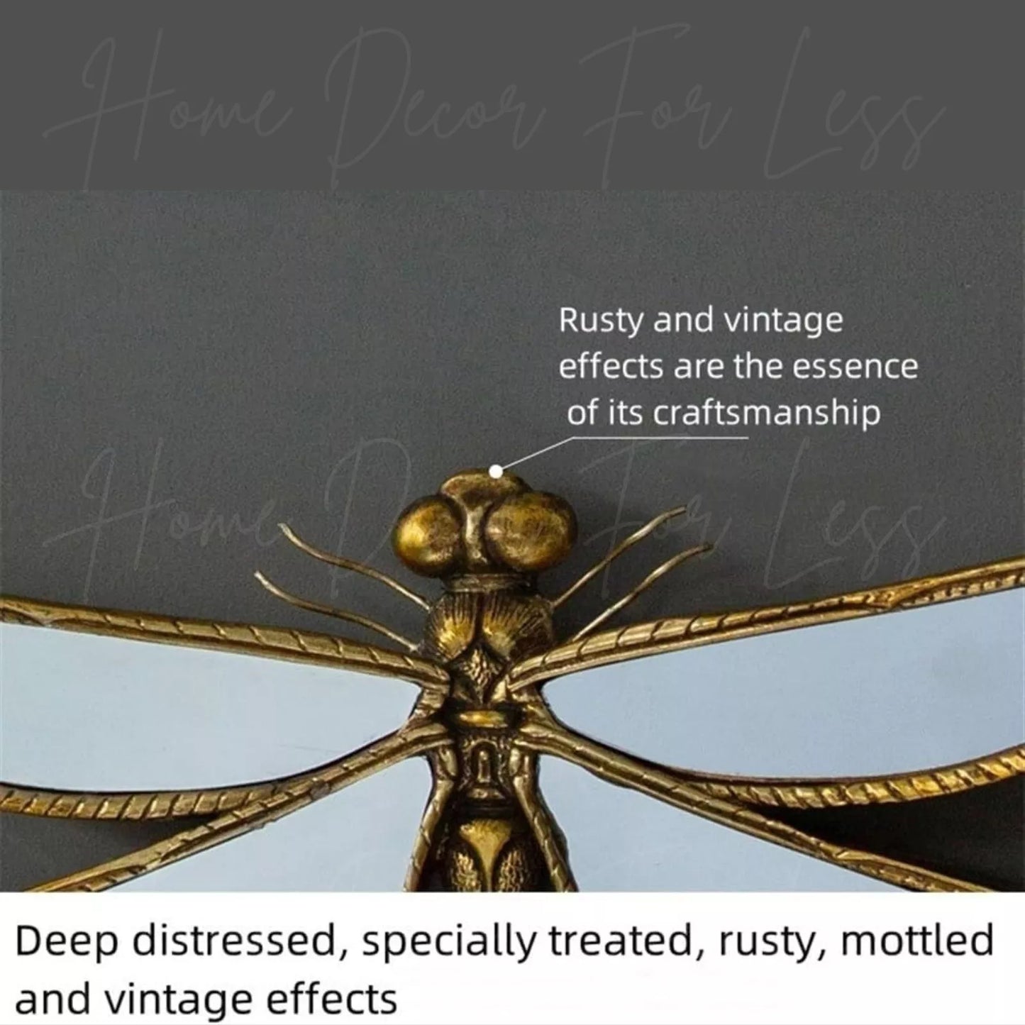 Bronze Antique Mirror Dragonfly Wall Decor Home Decoration