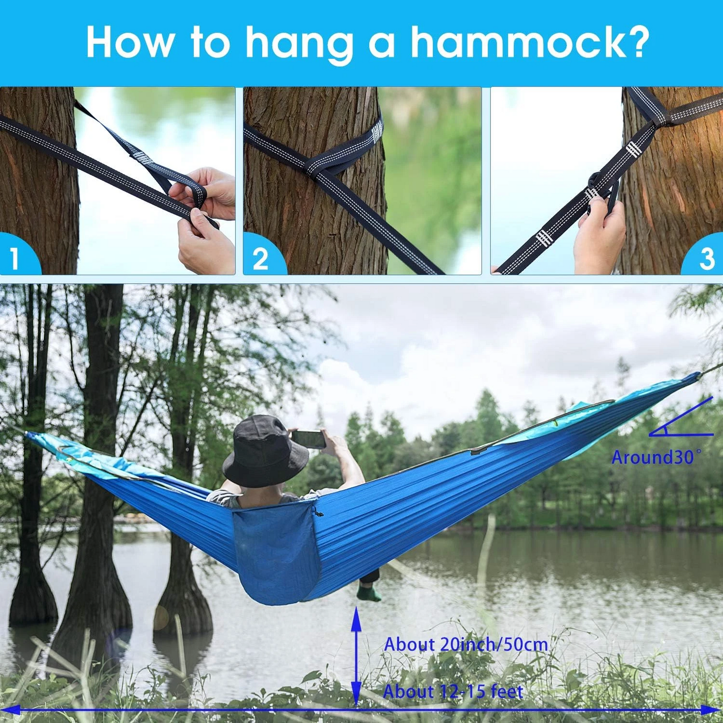 Portable Hammock with Mosquito Net, Perfect for Camping
