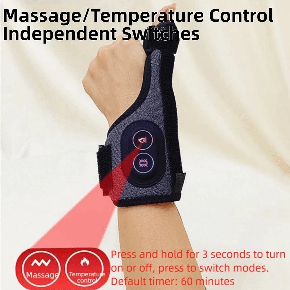 Thumb Wrist Support Sleeve – Heated Massage Wrist Brace with Hot Compress & USB Power