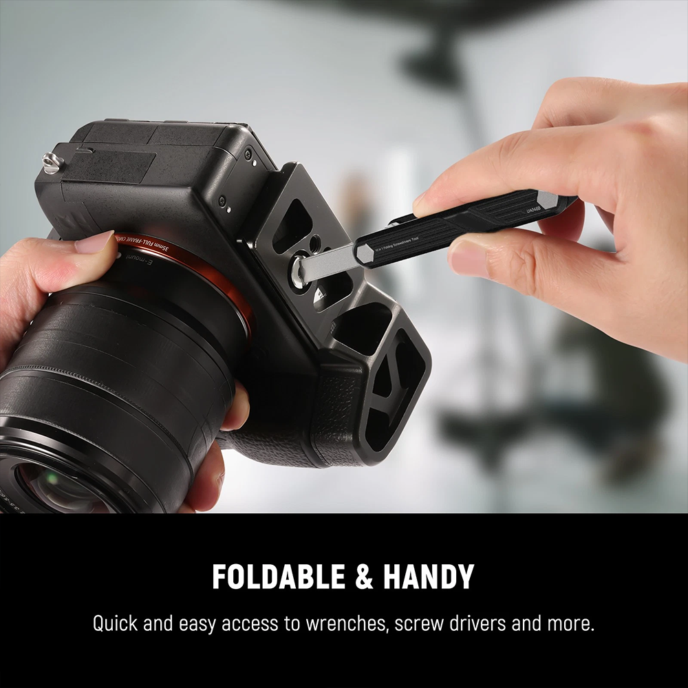 10-in-1 folding tool set, including 4 screwdrivers and 6 Allen wrenches