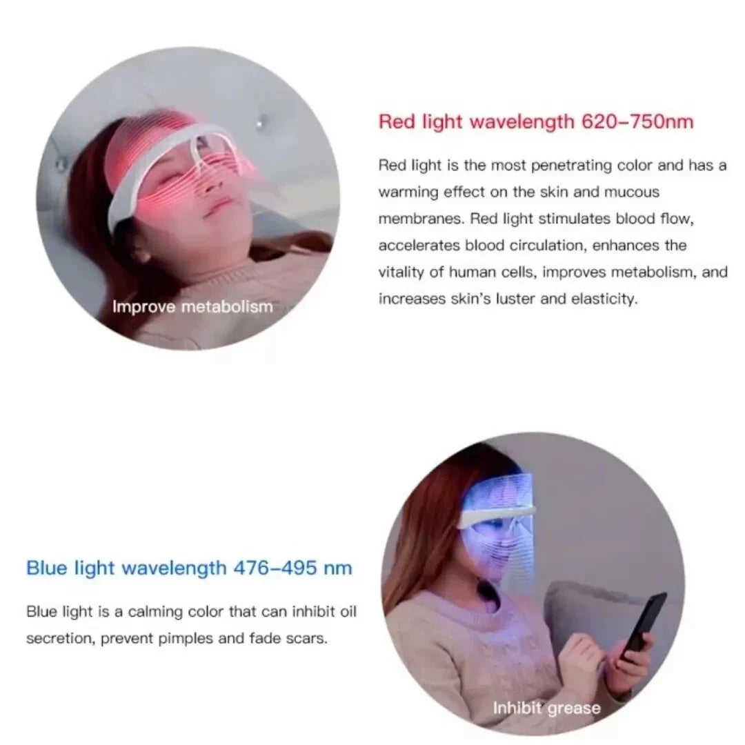 LED rechargeable 7-color facial mask beauty device