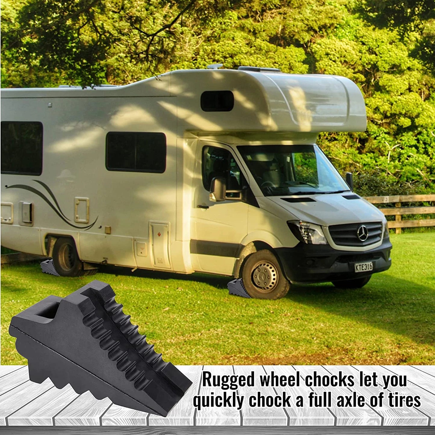 Heavy-Duty Wheel Chocks for Cars, RVs, Trucks & Trailers (Up to 8T G.V.W.)