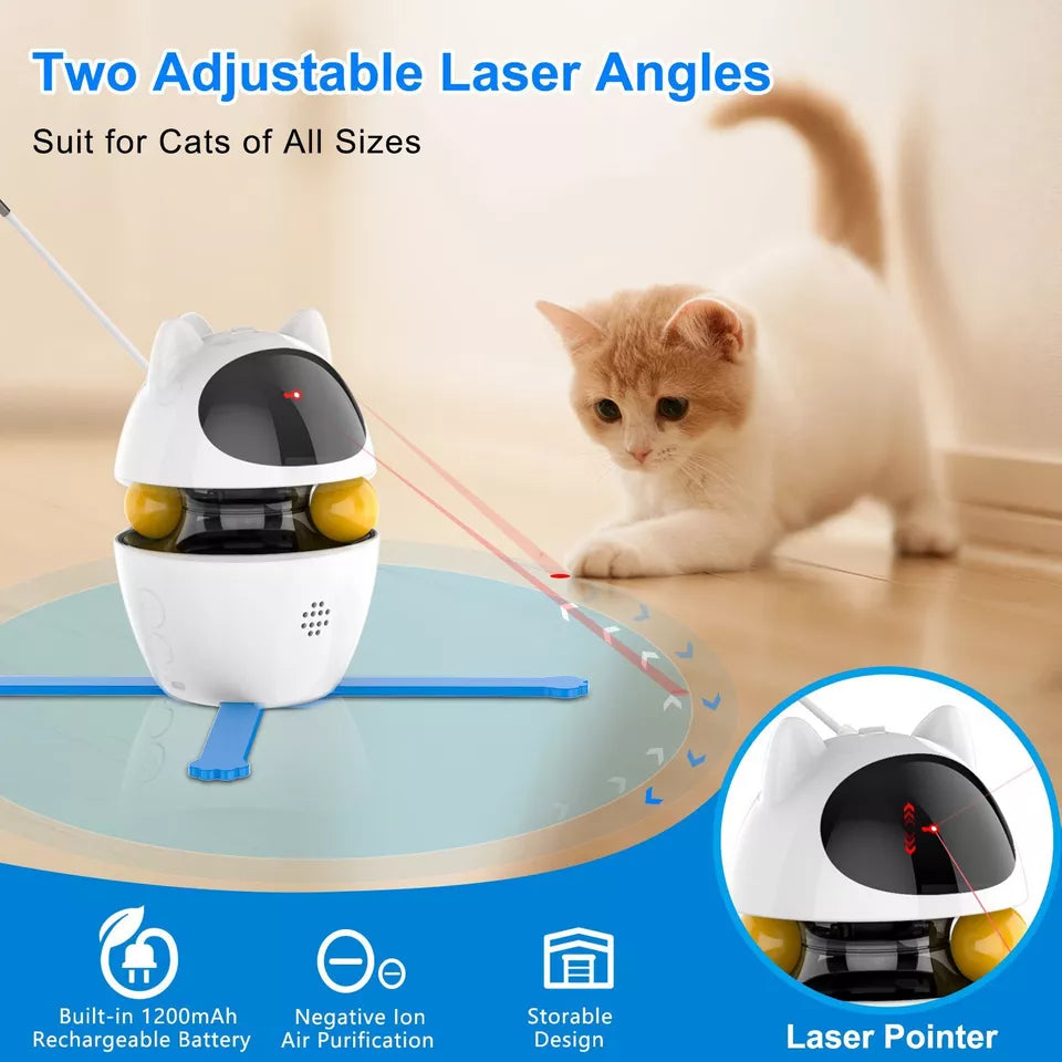 4-in-1 Automatic Interactive Cat Toy, USB Rechargeable Hands-Free Cat Teaser