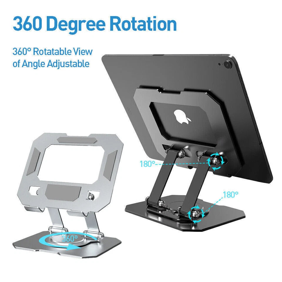 360° Rotating Tablet & Phone Stand | Desktop Holder for iPad Pro, Air, iPhone