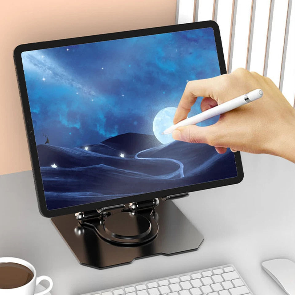 360° Rotating Tablet & Phone Stand | Desktop Holder for iPad Pro, Air, iPhone