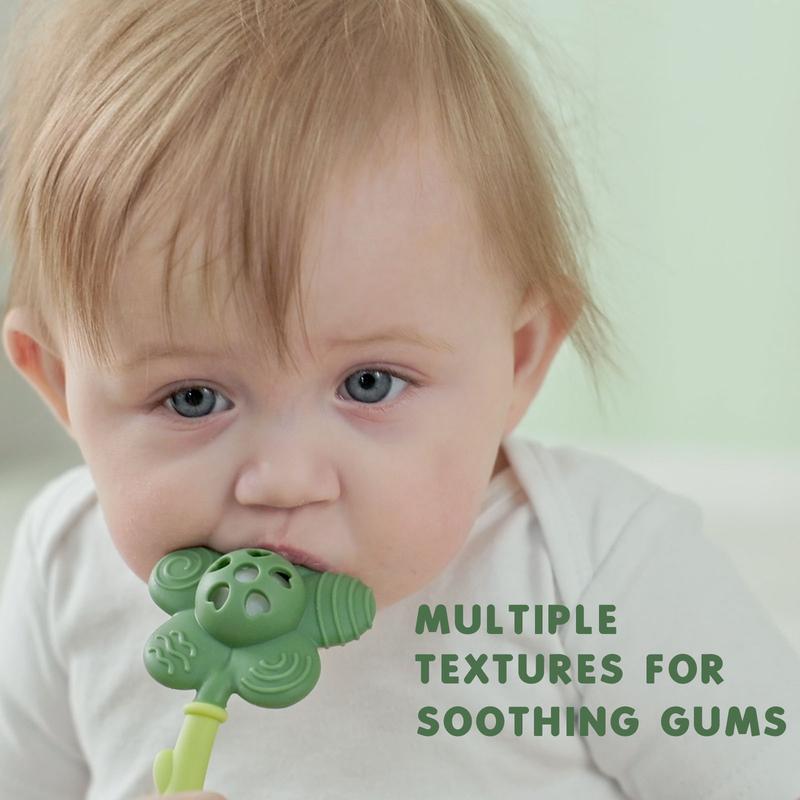 Baby Teether Rattle – 2-in-1 Silicone Teething & Soothing Toy